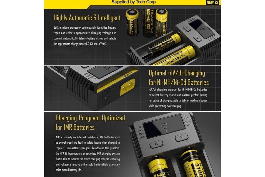 Nitecore New i2 Li-ion 18650 Pil Şarj Cihazı